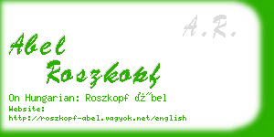 abel roszkopf business card